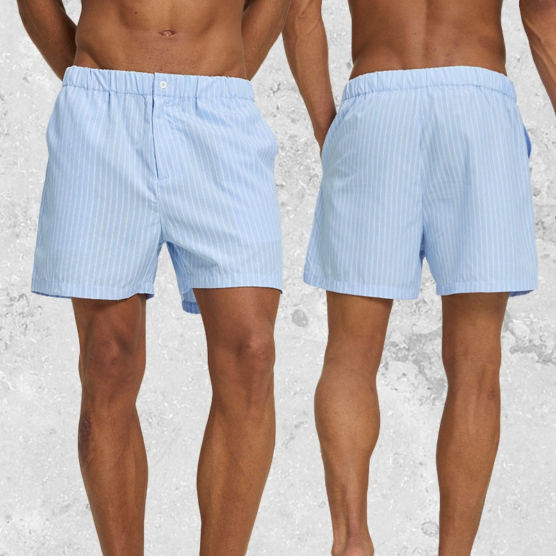 Mens Summer Lightweight Loose-fit Striped Ultra-short Shorts Minimalist Style