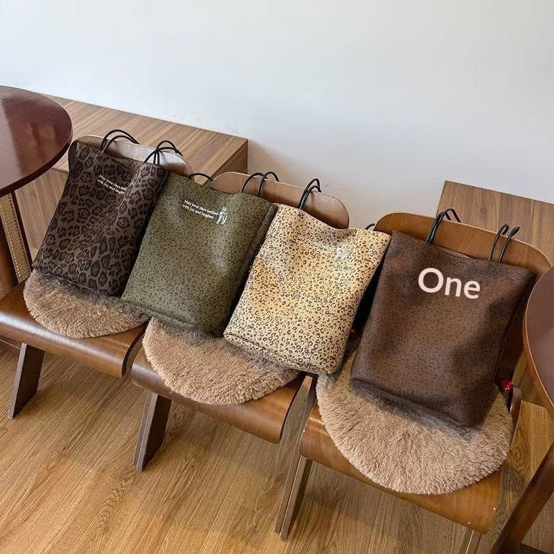 Leopard-print Shoulder Bag Large-capacity Bucket Bag