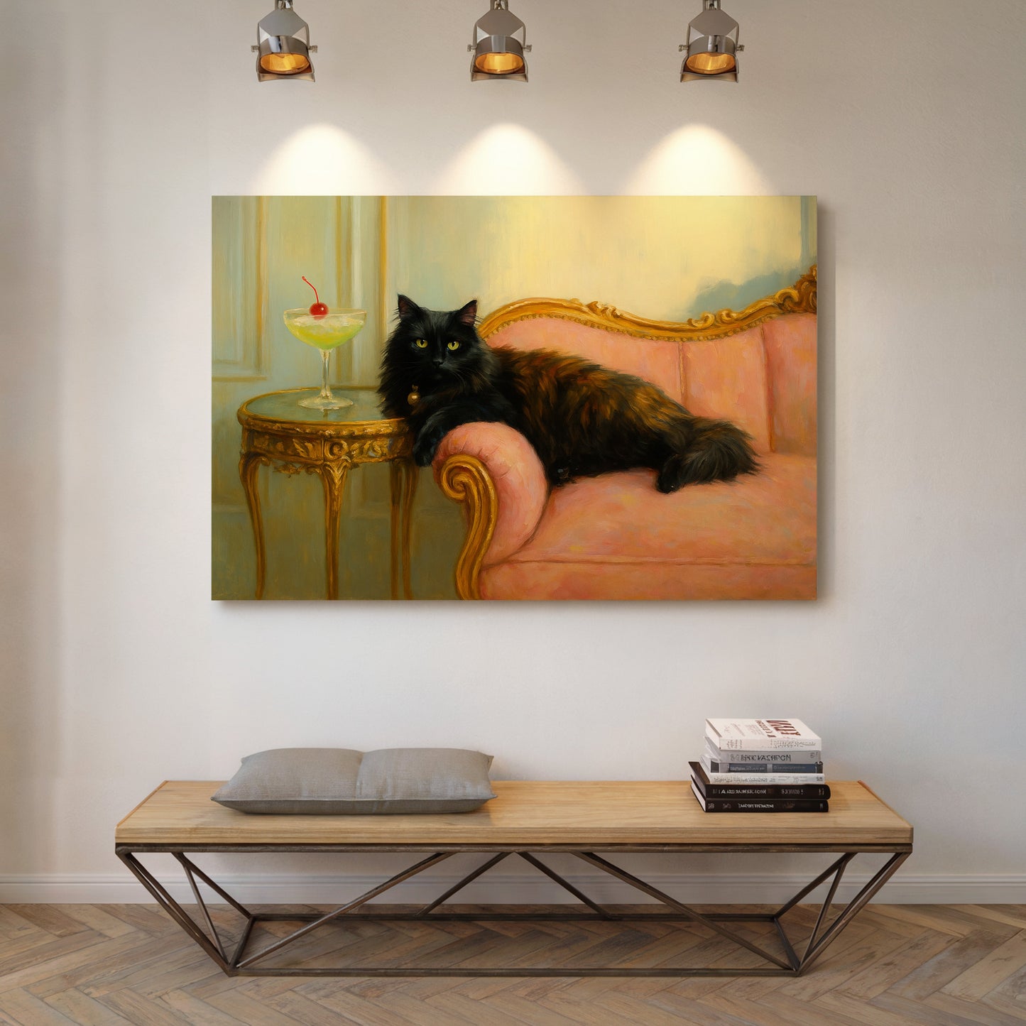 Chat royal avec un Martini Cerise