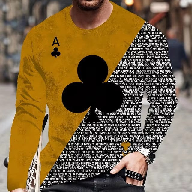 Letter Pattern 3D Digital Vintage Print Short Sleeve