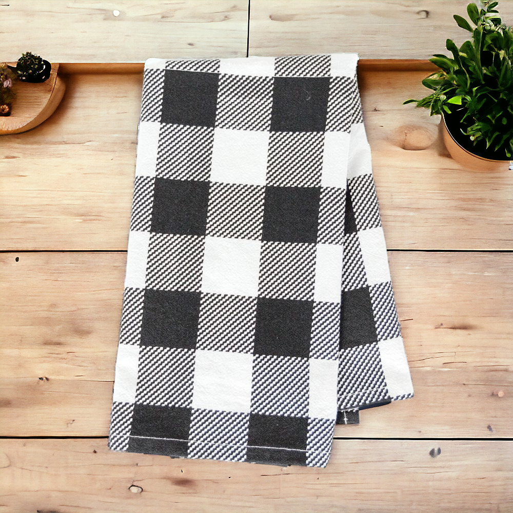 Geschirrtuch Buffalo Check 17x24 Schwarz Weiß Baumwolle Landhaus
