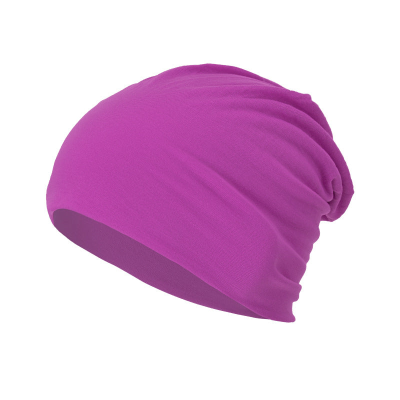 All-season, Versatile Solid-color Slouchy Beanie With A Knitted Wrap-around Design