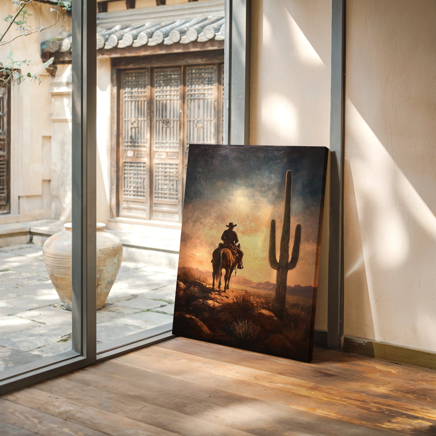 Cowboy Horizon au lever du soleil