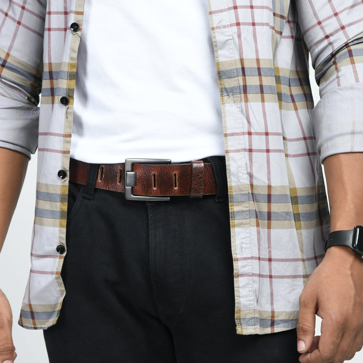 Ceinture en cuir marron foncé Timberline
