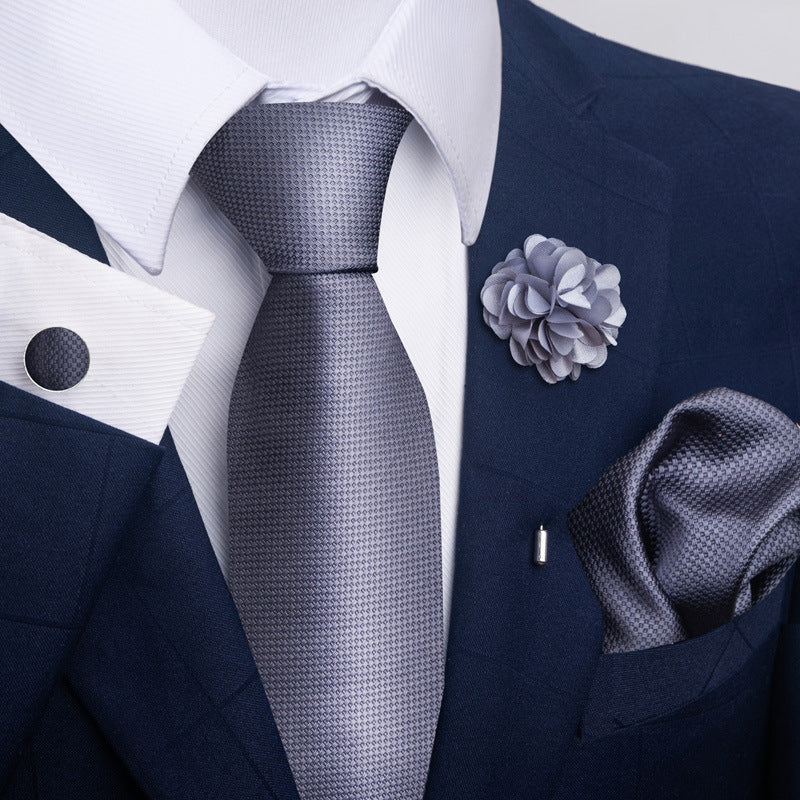 Men's Tie Suit Pocket Square Combo 8