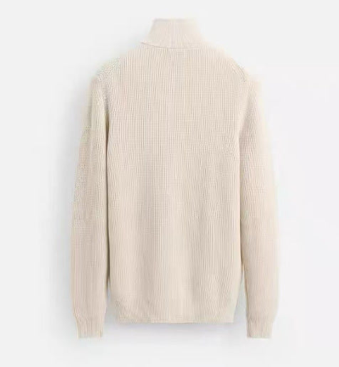 Mens Fashion Half-neck Cotton Knit Sweater