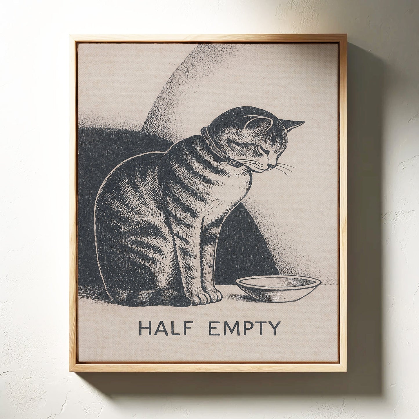 Chat à moitié vide
