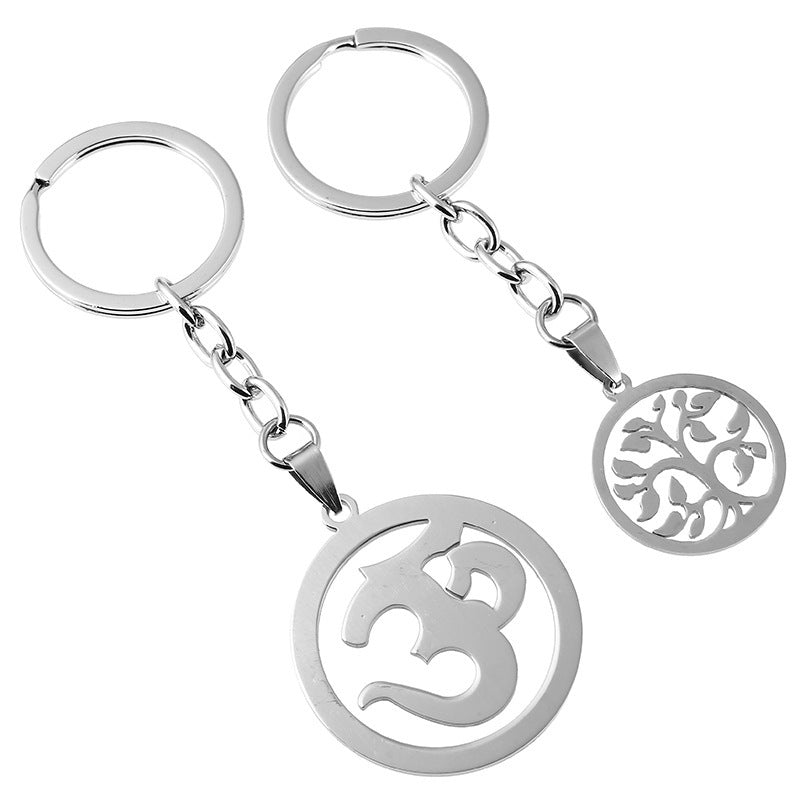 Stainless Steel Tree of Life Keychain