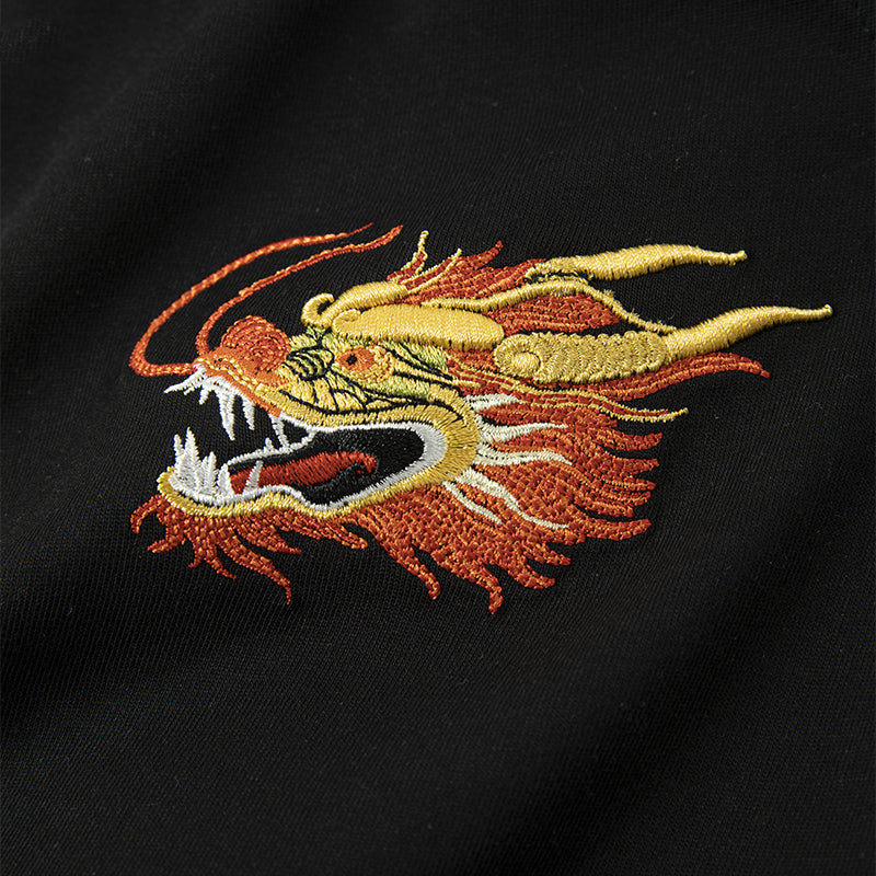 KH866 Golden Dragon Besticktes T-Shirt