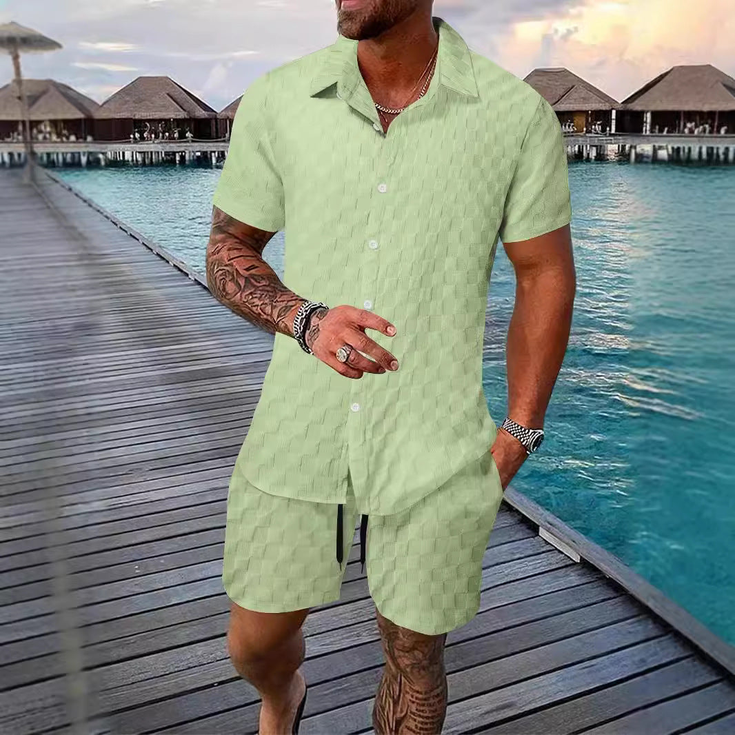 Men's Chemical Fiber Shirt Casual Suit