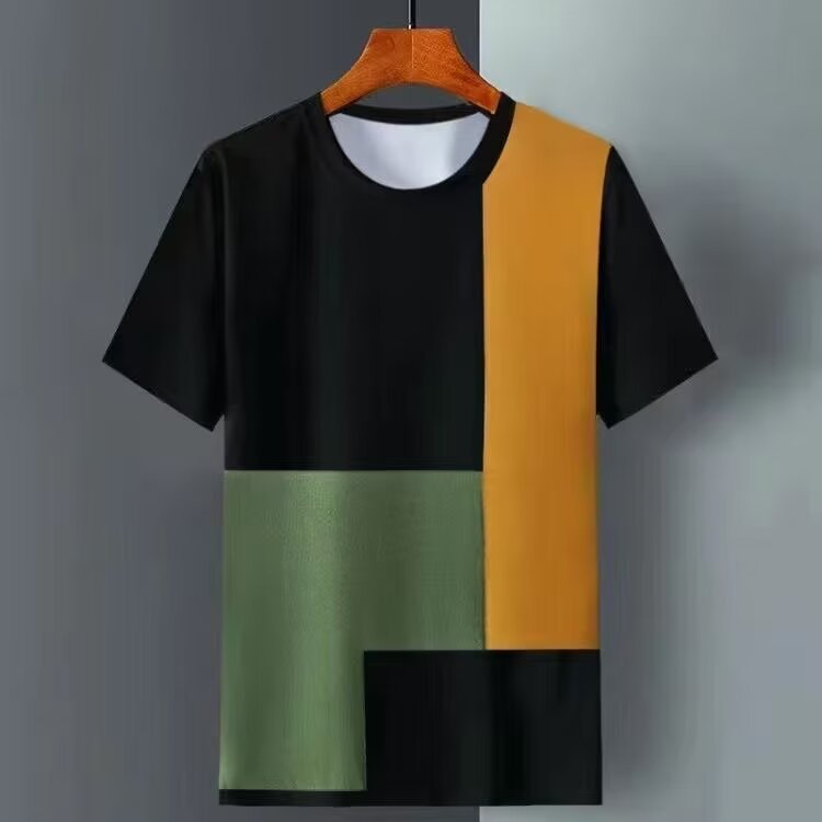 Summer Ice Silk Short Sleeve T-shirt Men