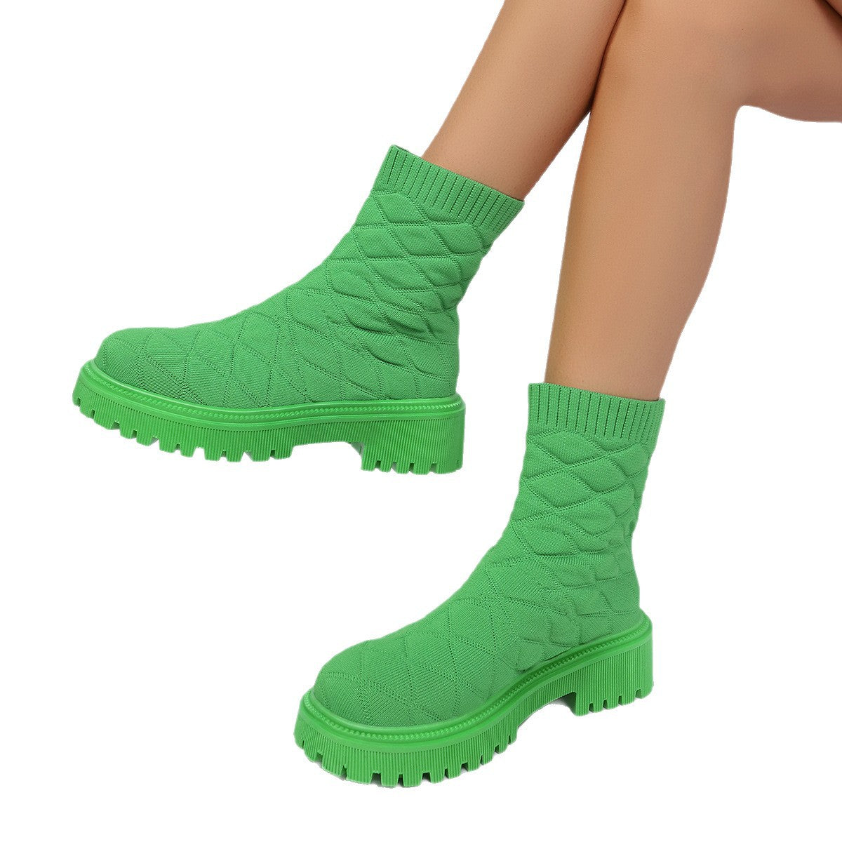 Womens Fashionable Plus-size Sports Socks And Ankle Boots