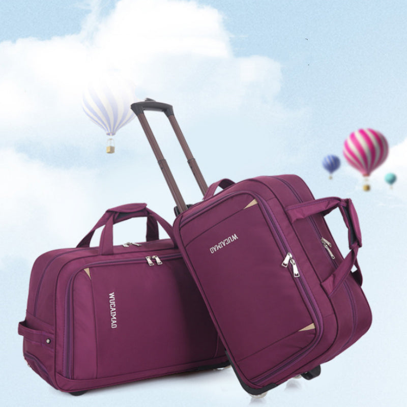 Oxford Cloth Trolley Bag Leisure Travel Folding Luggage