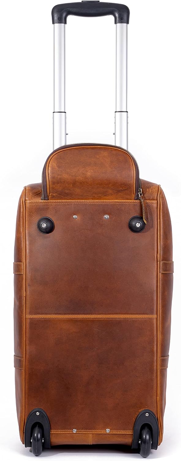 Brauner Leder-Trolley 44L