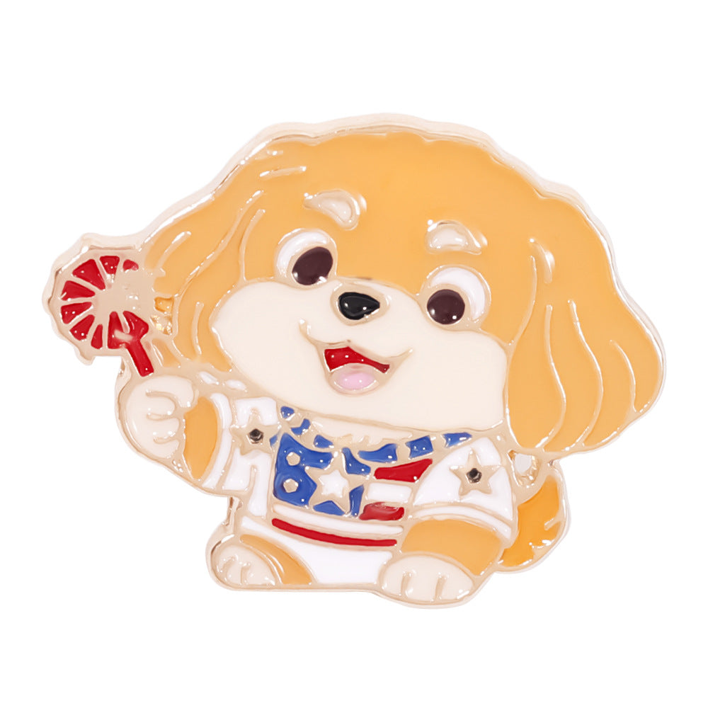 Independence Day-themed Metal Brooch Badge