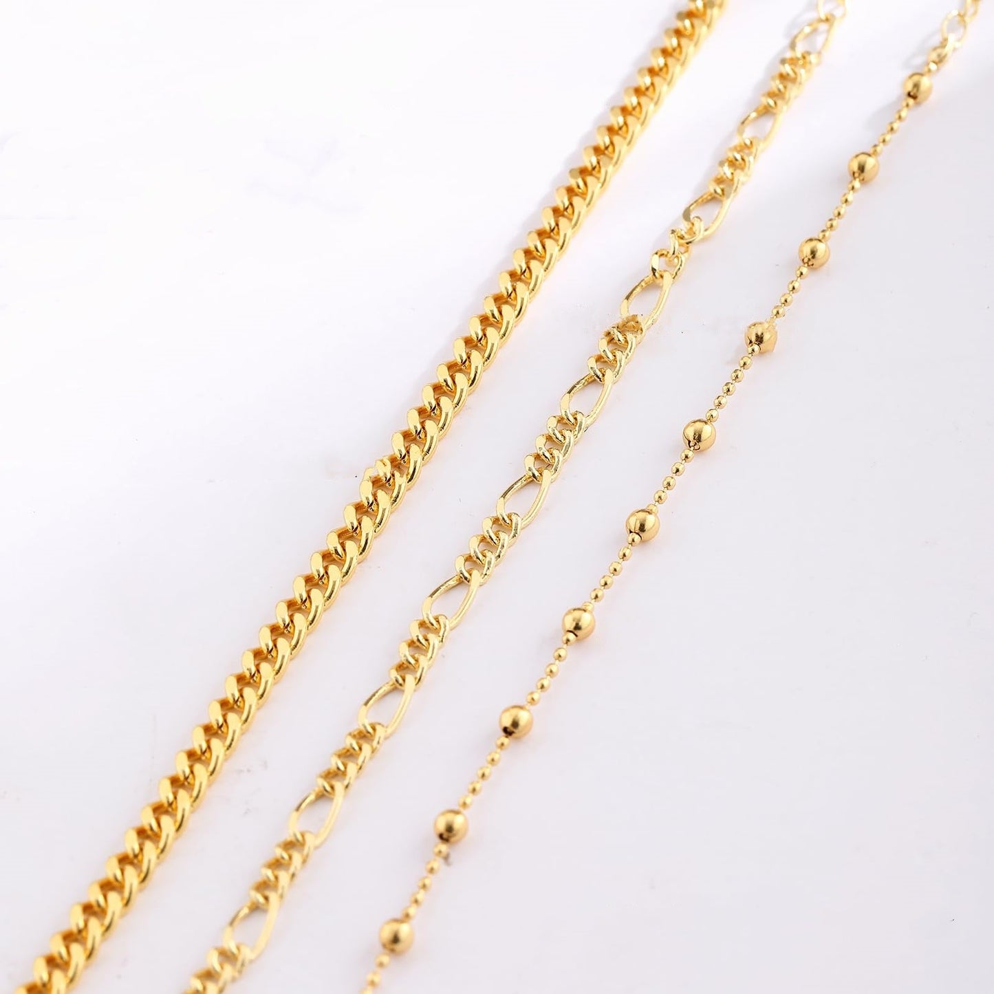 Retro Metal Versatile 3-piece Ankle Chain Set