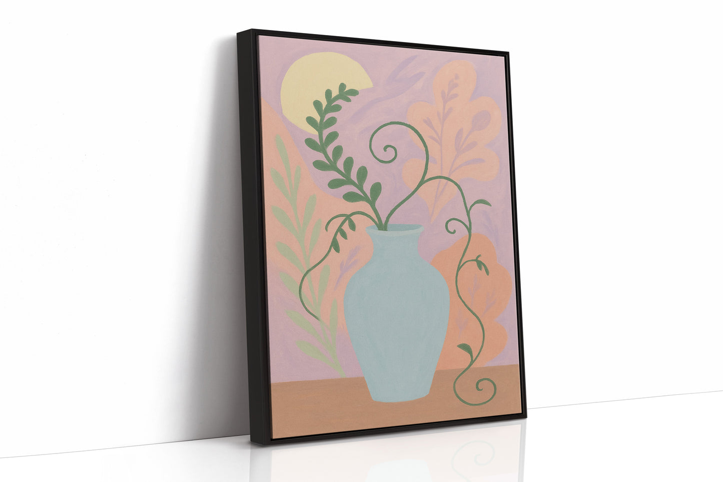 Twilight Leaves in a Pale Blue Vase