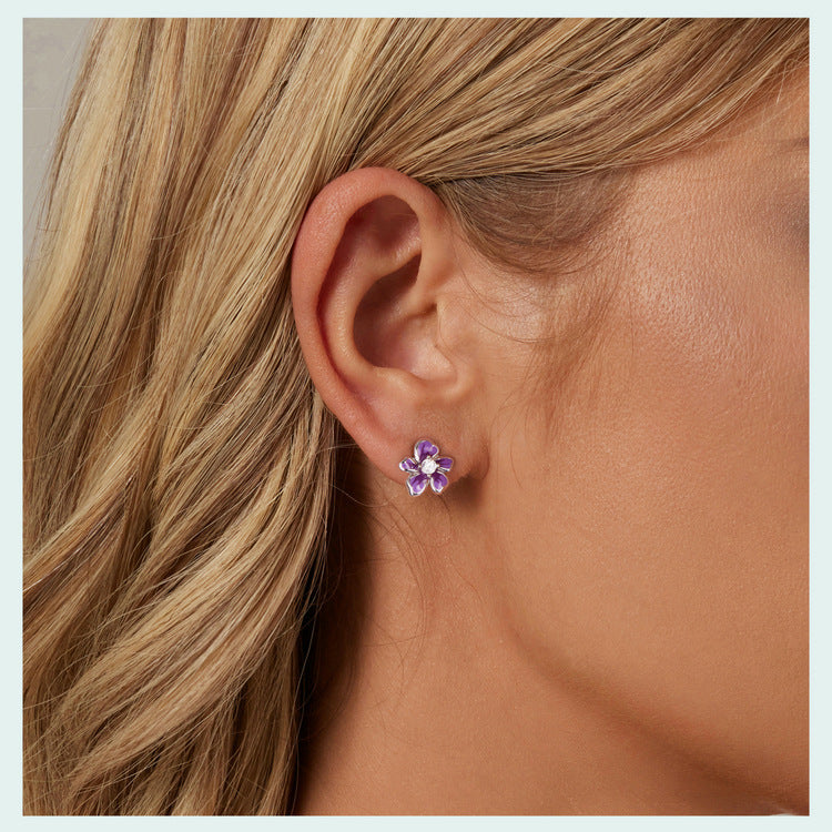 S925 Sterling Silver Small Flower Stud Earrings
