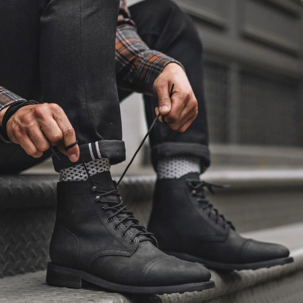 Mens Retro Round-toe Work Boots