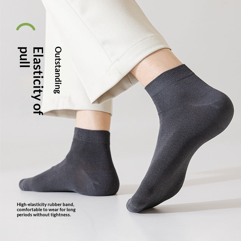 Men's Pure Cotton Odor-Resistant Sweat-Absorbent Mid-Calf Socks For Summer