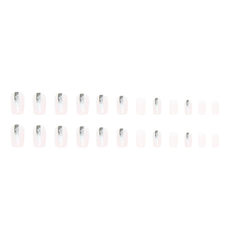 Simple European Square Fake Nails Black Gradient