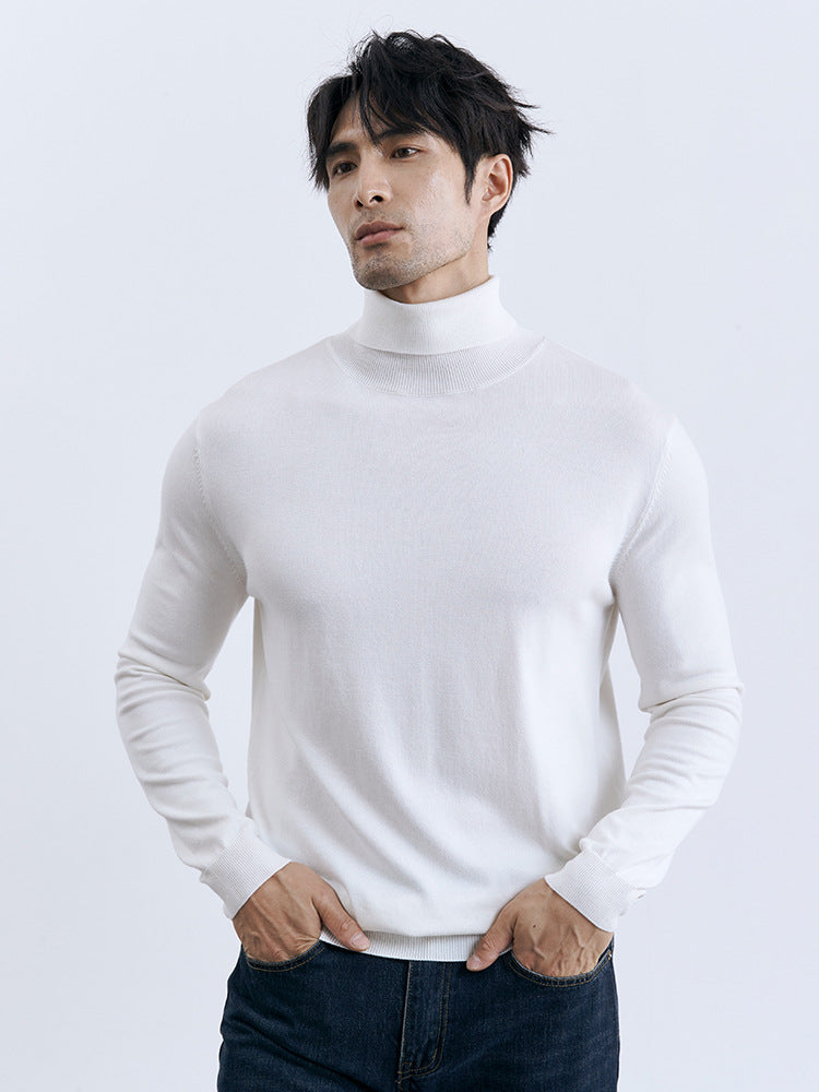 Turn-down Turtleneck Core-spun Knit Sweater For Men Rugged Style