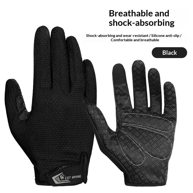 SpringSummer Cycling Gloves Touchscreen-Enabled Full-Finger Gloves For Motorcycles And Bicycles