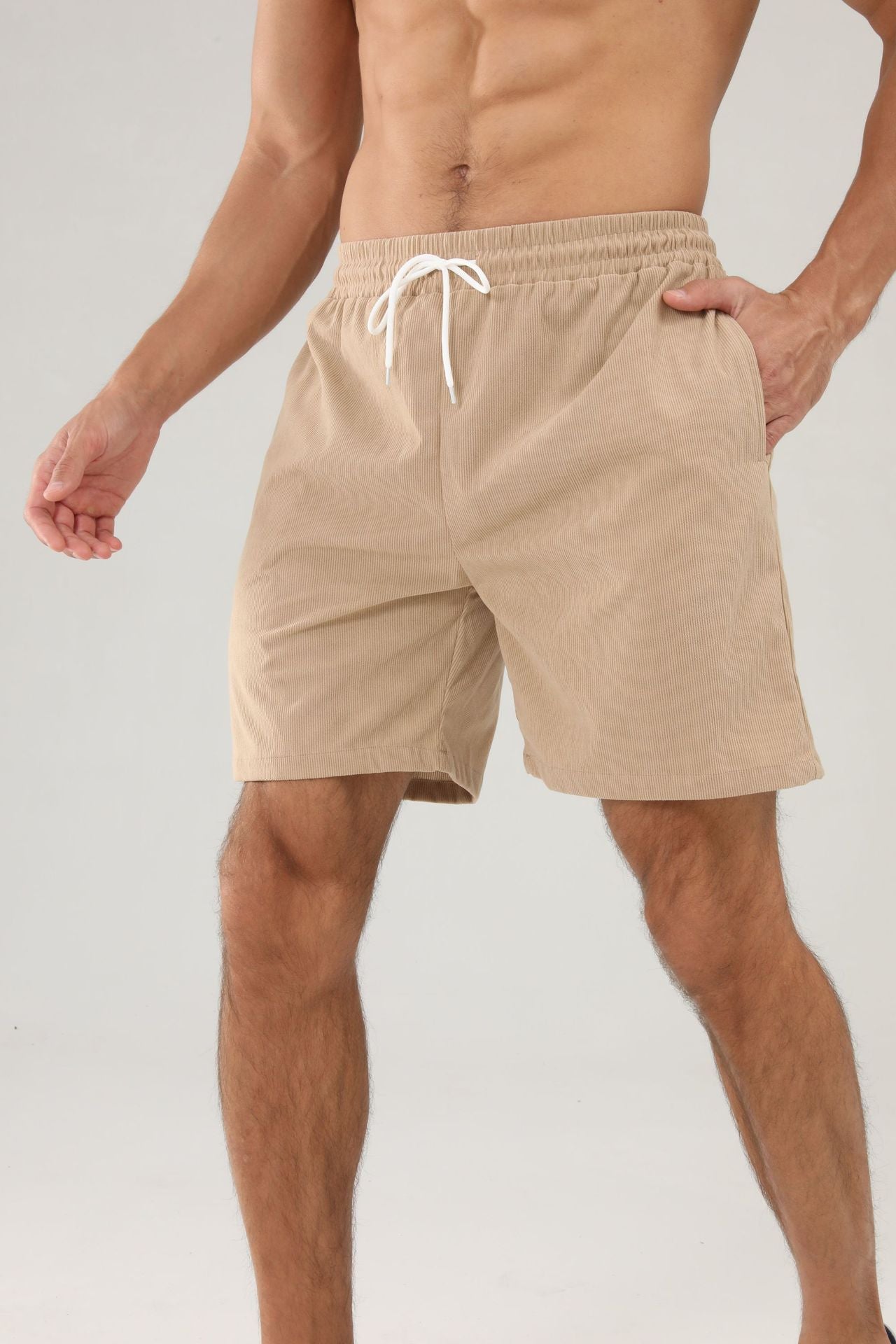 Corduroy Minimalist Mens Shorts Casual Pants