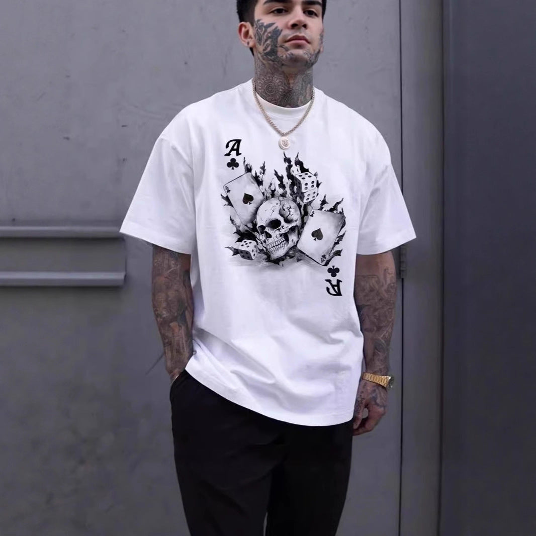 Fashionable 3D Letter-Print Mens Casual T-Shirt