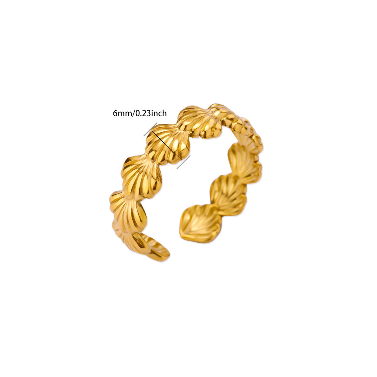 Geometric Line-cut Hollow Mens And Womens Ring