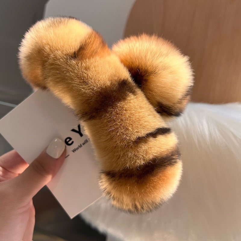 Korea Real Otter Hair Hair Clip Female