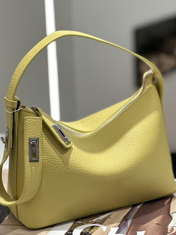 First-layer Cowhide Underarm Bag, New High-end Niche Design, Handbag, High-end Shoulder Pillow Bag