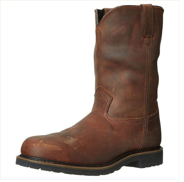 Retro Tea-colored Mens Versatile Casual Boots