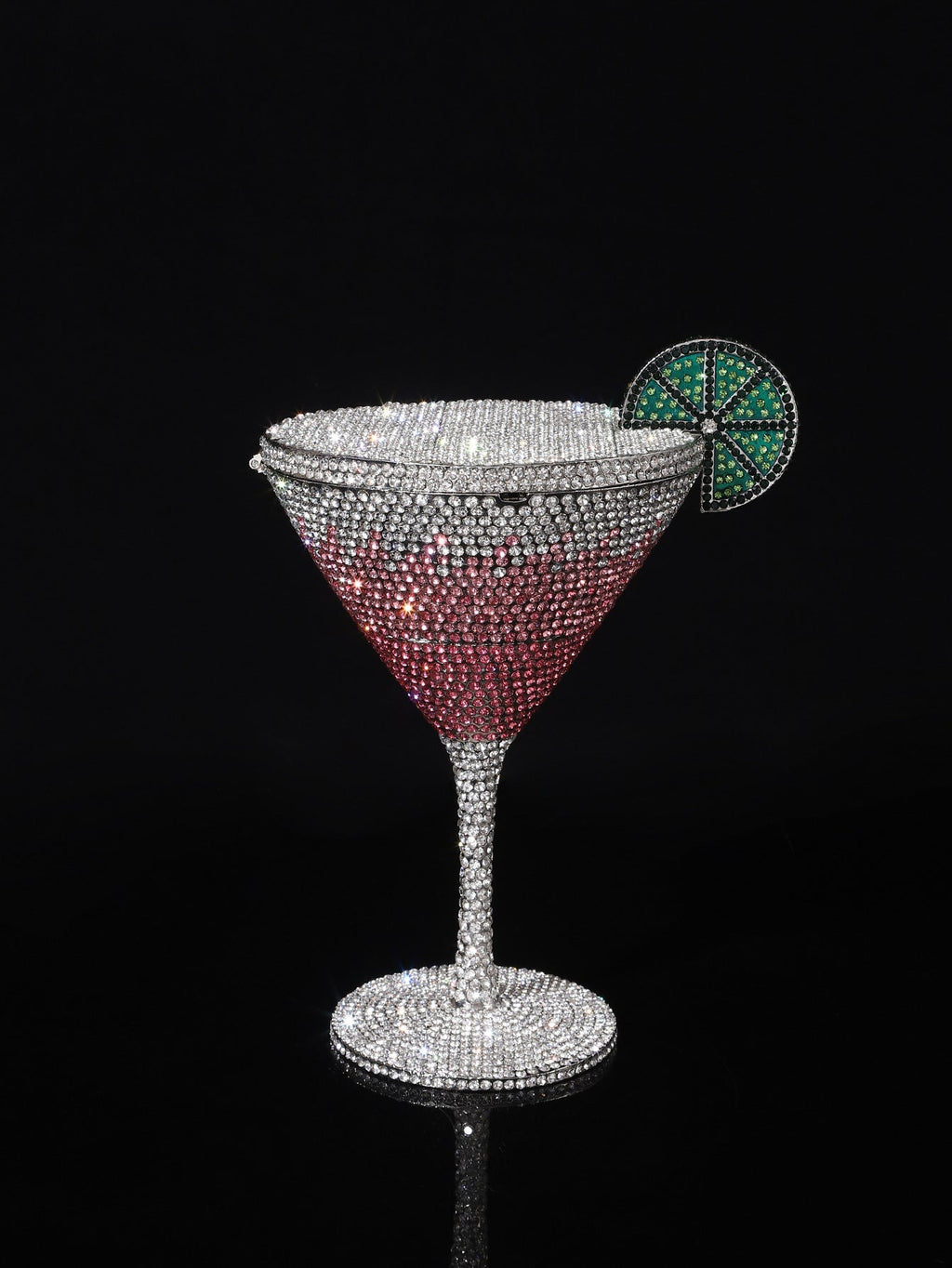 High-end Luxurious Heavy-Embroidered Shiny Champagne Bottle Rhinestone Evening Bag