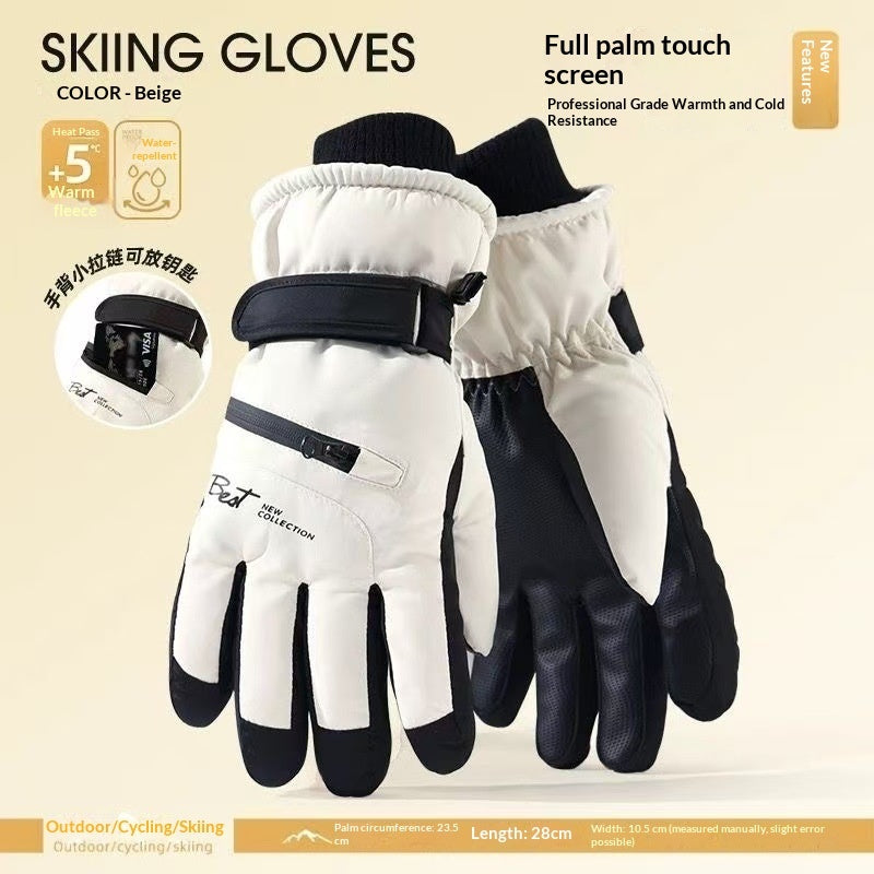 Womens Fleece-Lined Cold-Weather Five-Finger Cycling Gloves