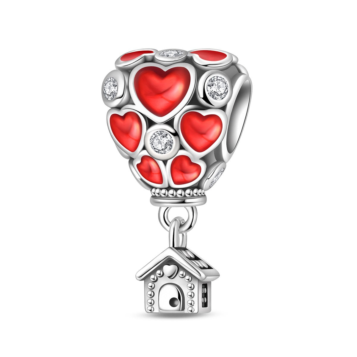 DIY Bracelet With Heart-Shaped Rose Beads And Pendant Accessories