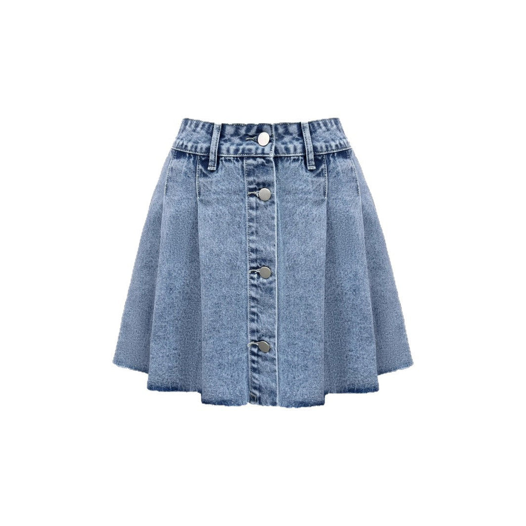 Womens Slimming Wide-leg Denim Skirt