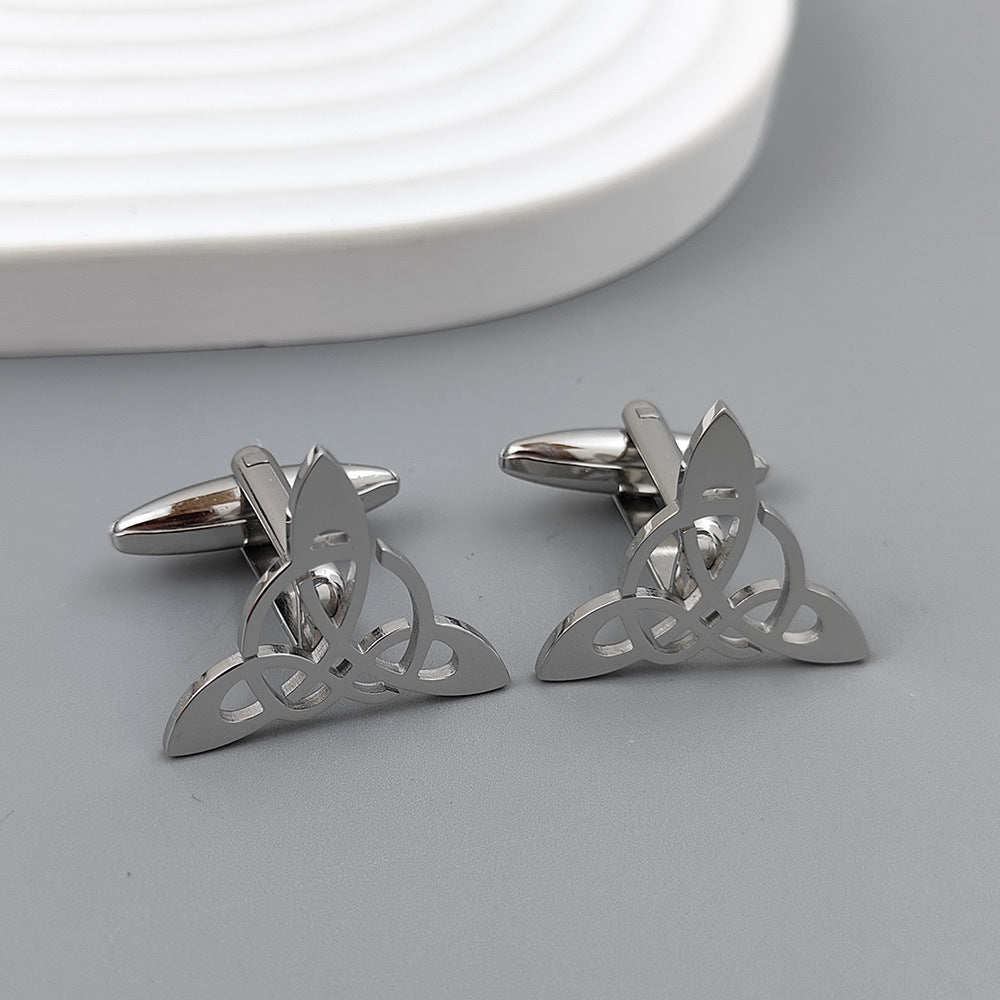 Geometric Triangle Symmetrical Hollow Men's Suit Cufflinks