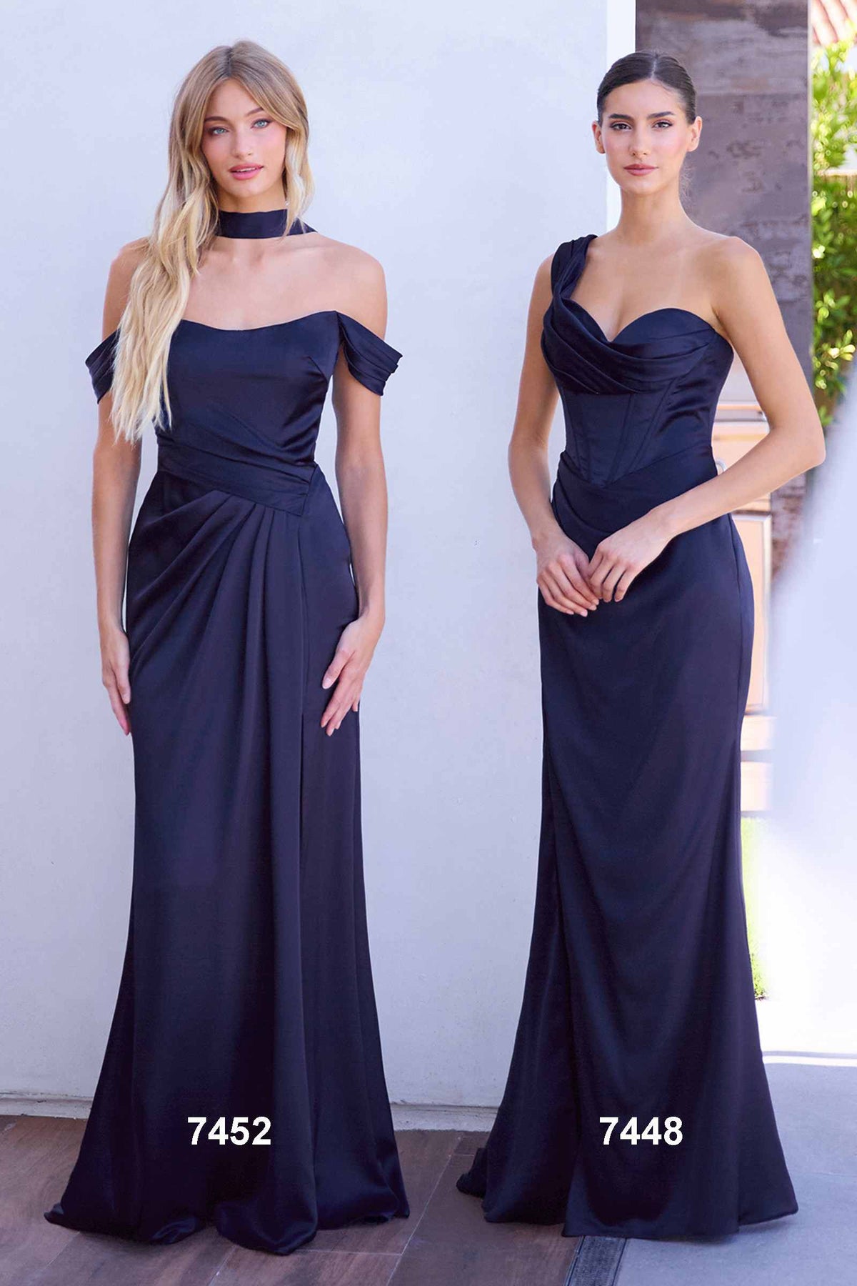 CLEARANCE - Ladivine 7452 Dress Off the Shoulder Sage Green Satin Gown (Size 10)