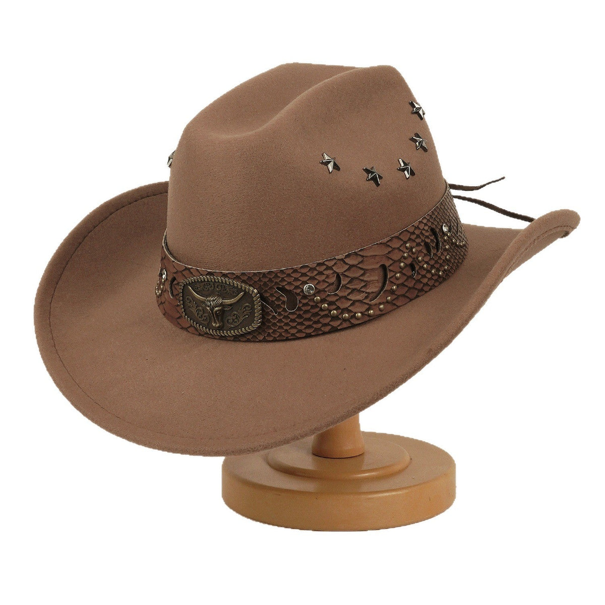 Best-selling European And American style Star studded Leather Jazz Cap