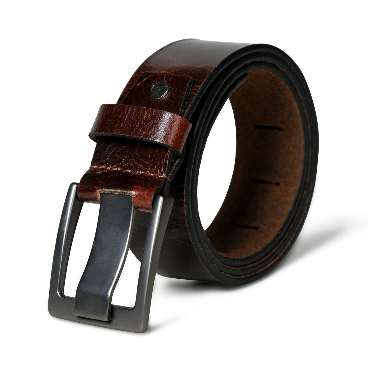 Ceinture en cuir marron foncé Pinecrest