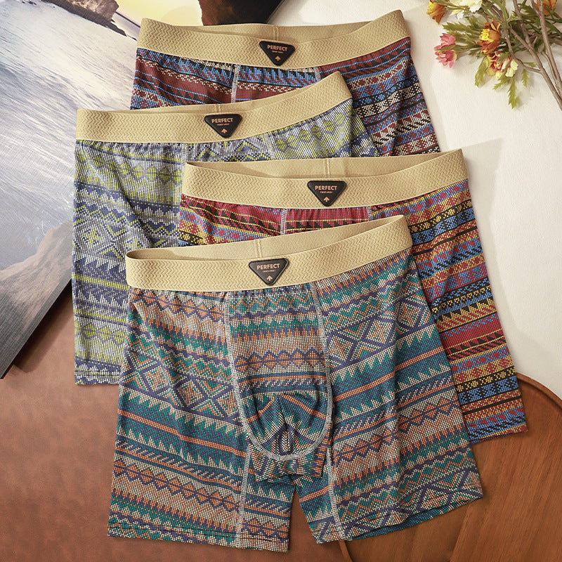 Retro Ethnic Style Men's Athletic Boxer Briefs