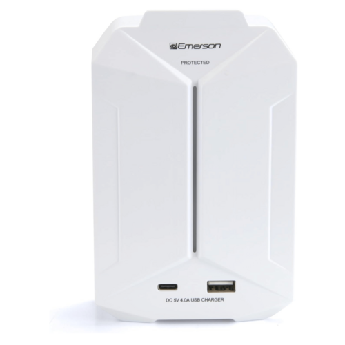 Emerson 6-Outlet + USB Wall Charger with Surge Protection and LED
