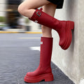 British Style All-match Slimming Thick Bottom Increased By Knight Boots