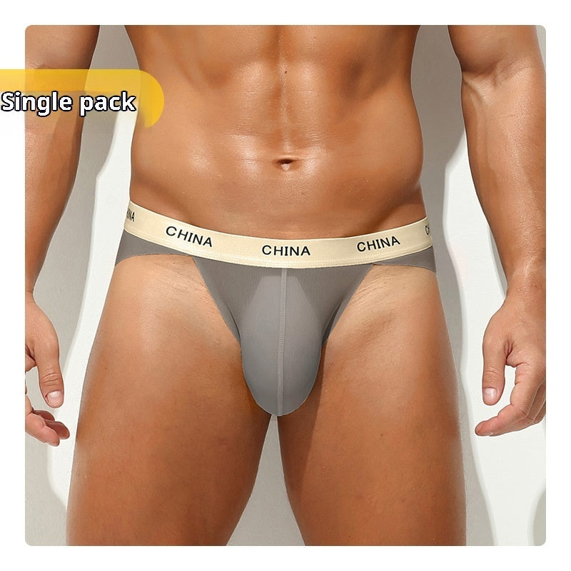 Mens Ice Silk Sports Antibacterial Briefs
