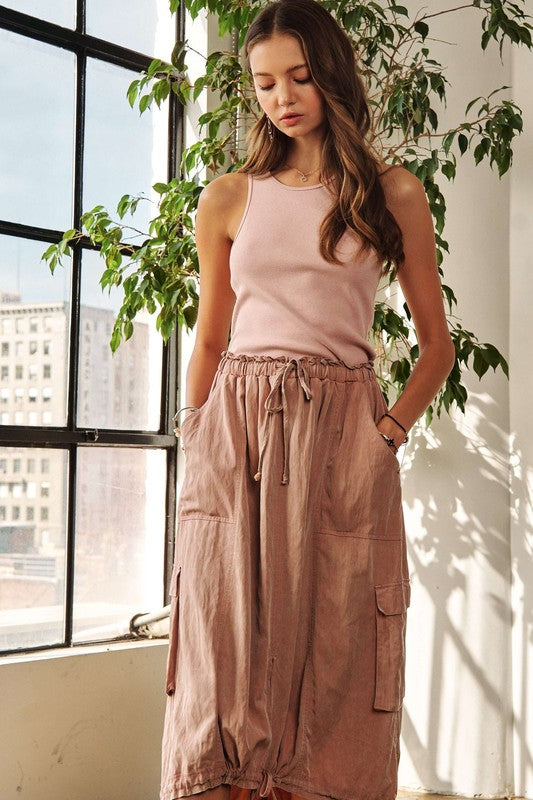 Drawstring Sleeveless Washed Dress For Women – Relaxed, Trendy, Comfortable, Perfect Dress for Casual Wear and Outdoor Adventures