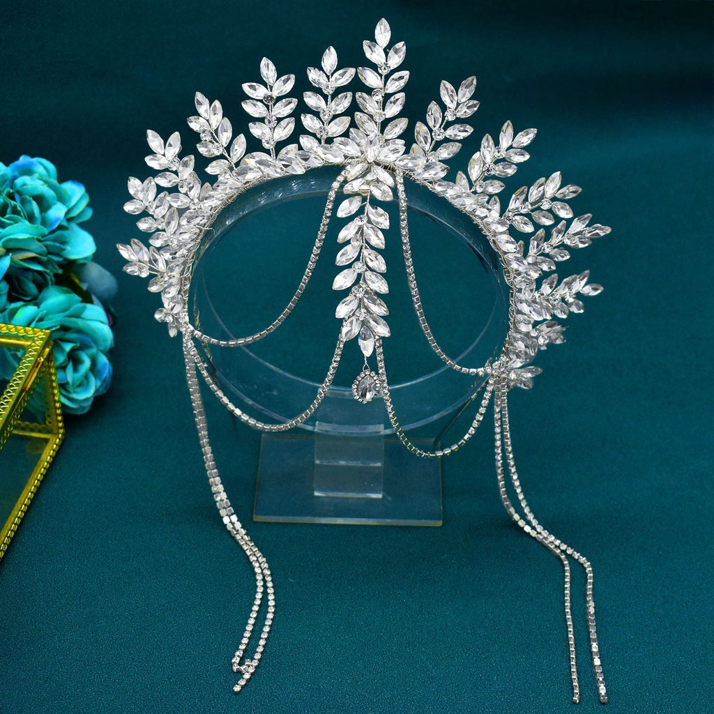 Bridal Rhinestone Wedding Gown Accessories Creative Hair-clipping Tassel Headband