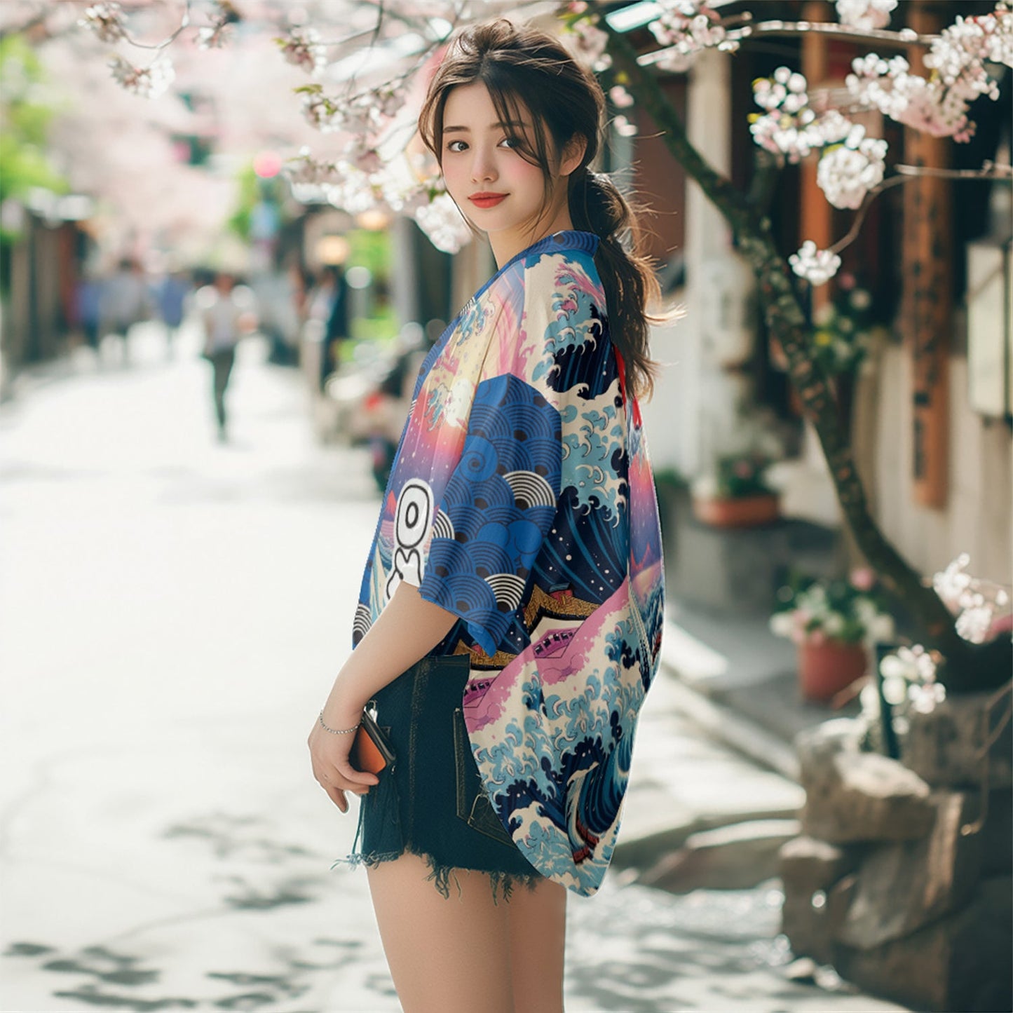 K24 Kimono Blaue Wellen