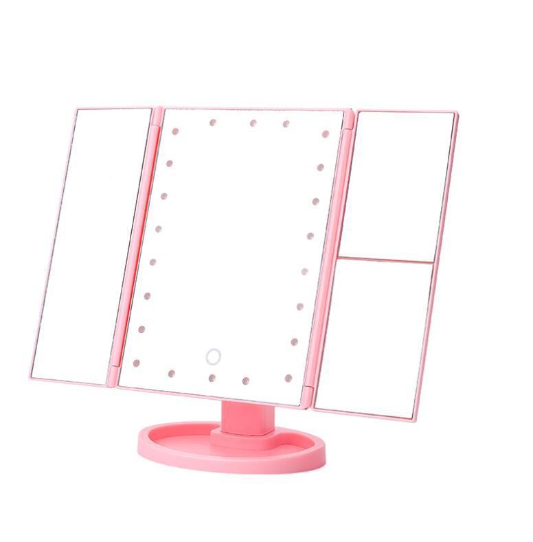 Foldable Magnifying Makeup Mirror with Lamp
