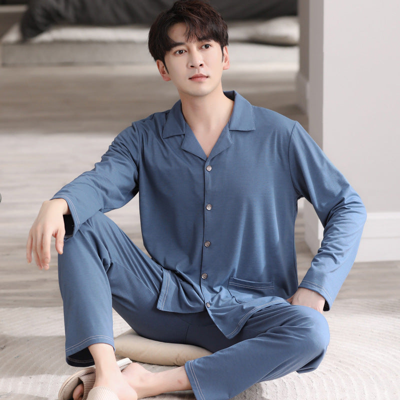 Pajamas Men's Modal Cardigan Long Sleeve Casual Homewear Suit